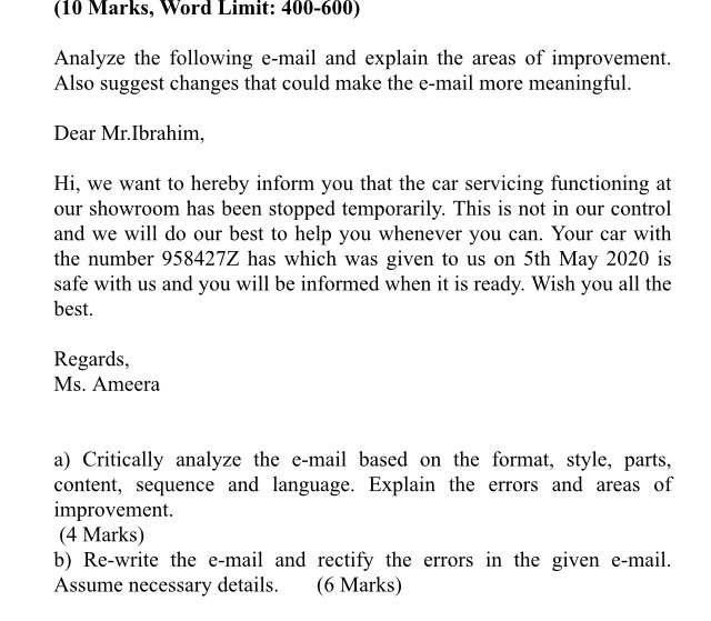 pls do part b ... thanks (10 Marks, Word Limit: