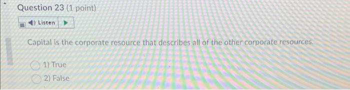 Thumbs up if correct ! Question 23 (1 point)