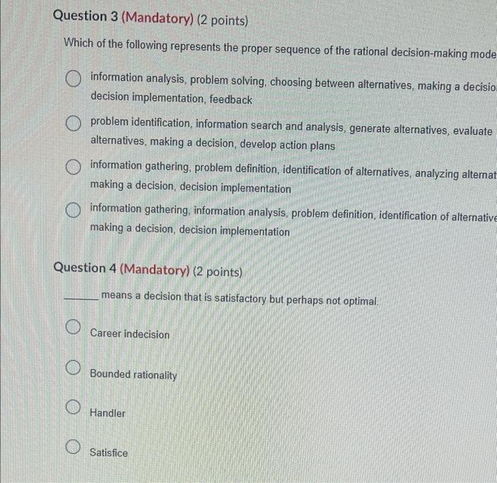 Question 1 (Mandatory) (2 points) Saved You are