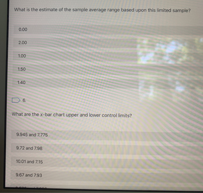 What is the estimate of the sample average range