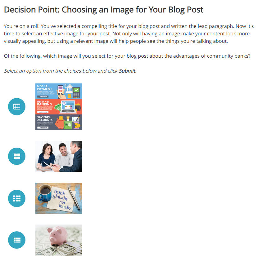 Decision Point: Choosing an Image for Your Blog Post You're on