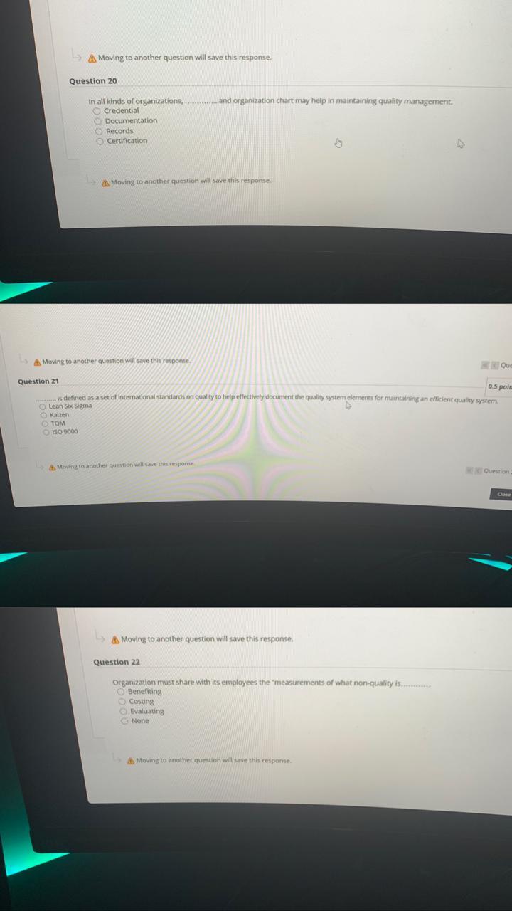 Moving to another question will save this