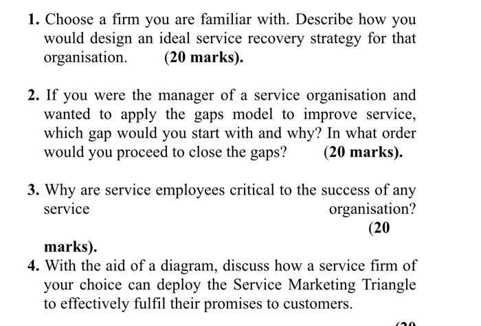 1. Choose a firm you are familiar with. Describe