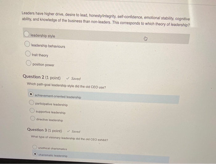 Leaders have higher drive, desire to lead,