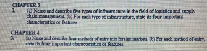 CHAPTER 3 1. @ Name and describe five types of