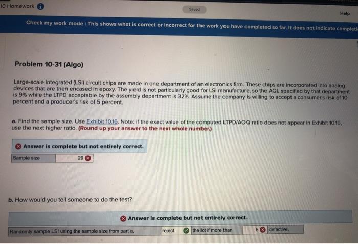 10 Homework Saved Help Check my work mode : This