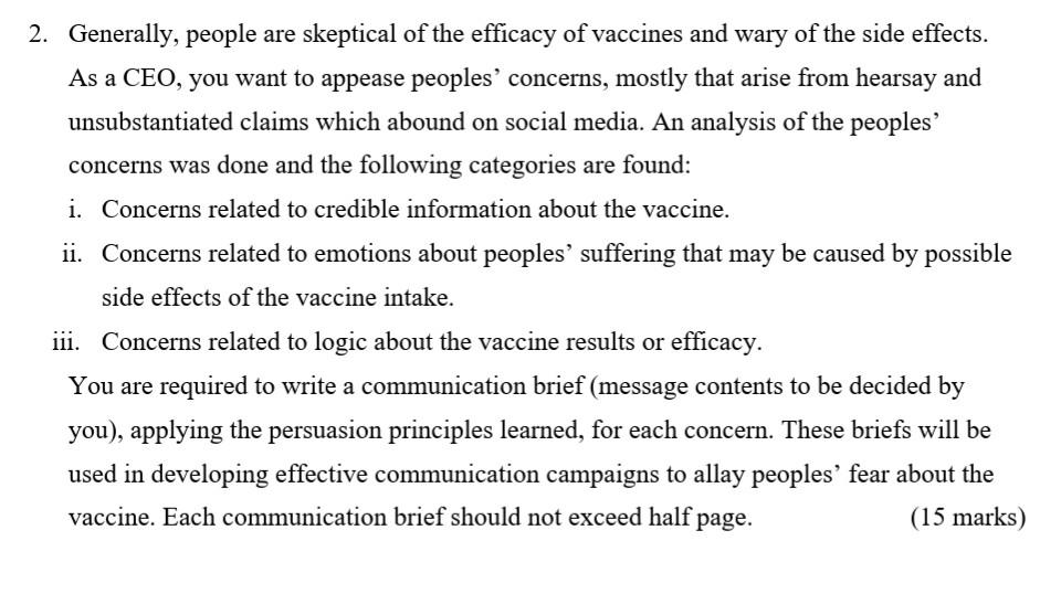 2. Generally, people are skeptical of the