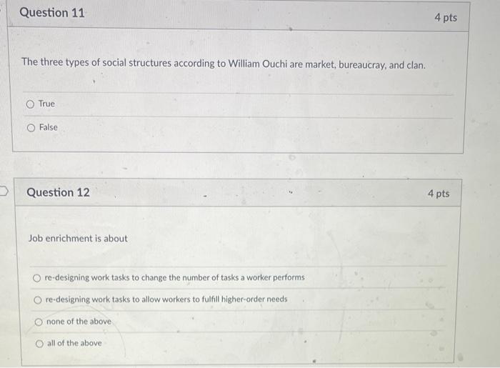 The three types of social structures according to