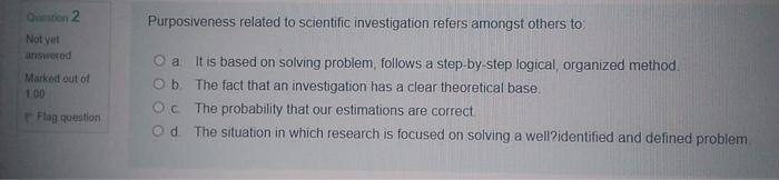 Question 2 Purposiveness related to scientific