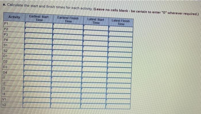 please answer all components of the one problem
