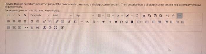 Provide through defrutions and description of the