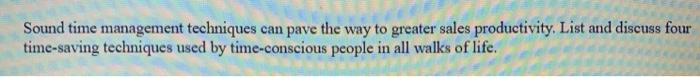 Sound time management techniques can pave the way