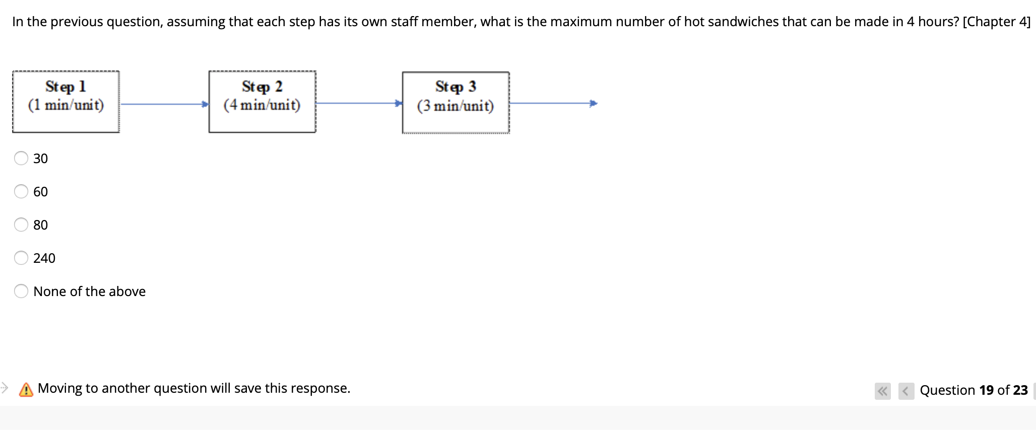 In the previous question, assuming that each step