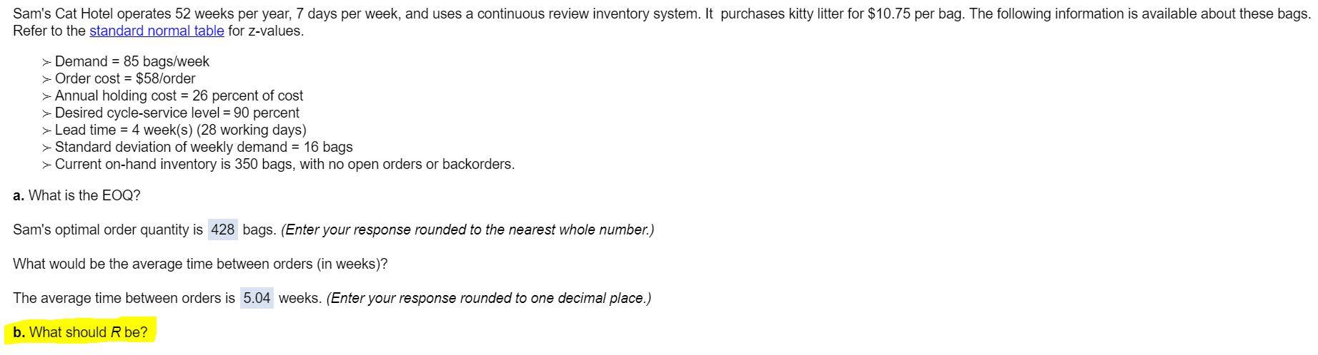 Sam's Cat Hotel operates 52 weeks per year, 7