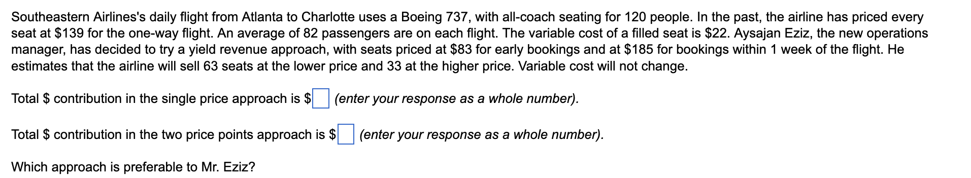 Southeastern Airlines's daily flight from Atlanta