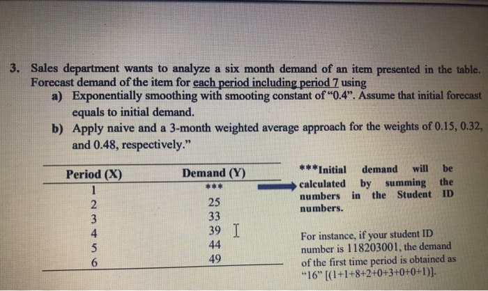 3. Sales department wants to analyze a six month