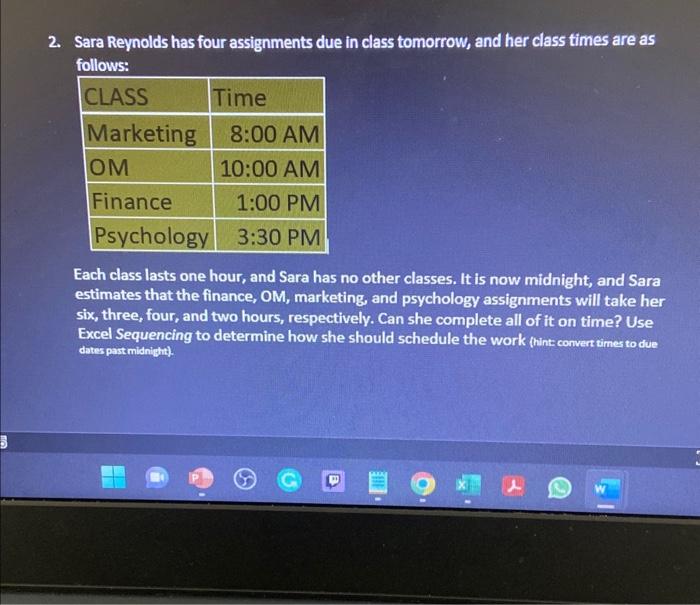 do it in this format 2. Sara Reynolds has four