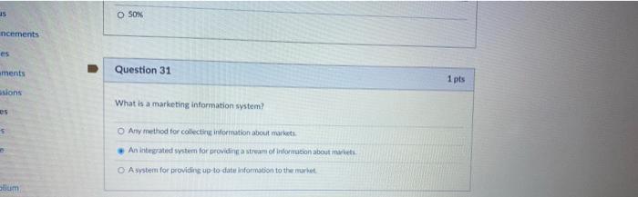 15 OSOS ncements es aments Question 31 1 pts