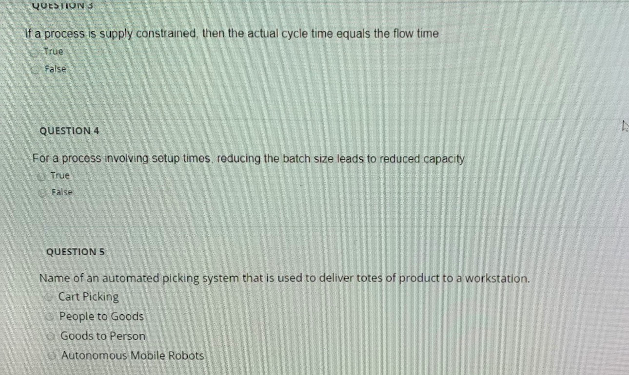 QUESTIONS If a process is supply constrained,