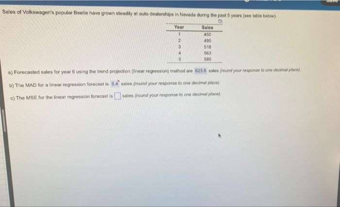Can you do part b and c? Salon of Volkswagen's