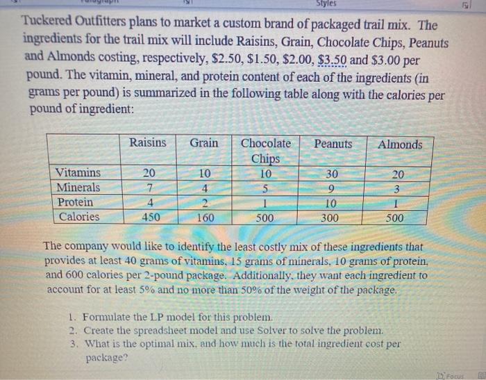 please post the formulas and how to do in solver.