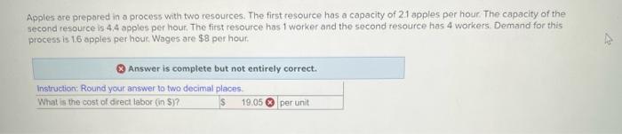 Apples are prepared in a process with two