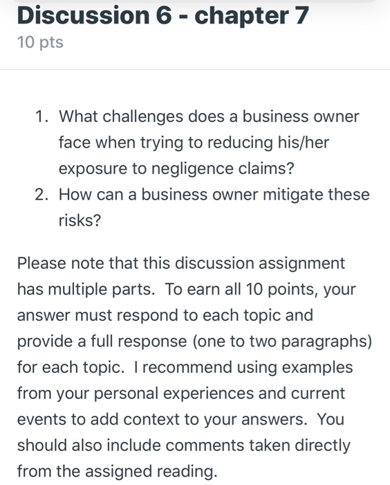 question 3 Discussion 6 - chapter 7 10 pts 1.