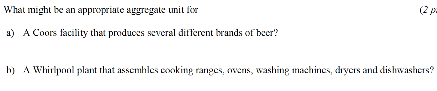 What might be an appropriate aggregate unit for