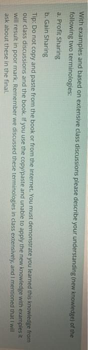 With examples and based on extensive class