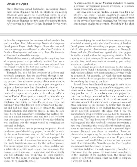 1. To what extent were the problems facing the