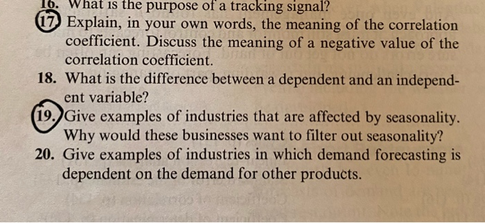 question 17 & 19 only ing method? How would you