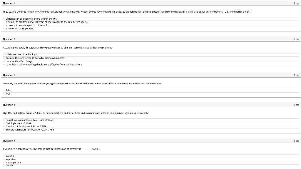 Question 1 5 pts The Startup Act 2 includes all