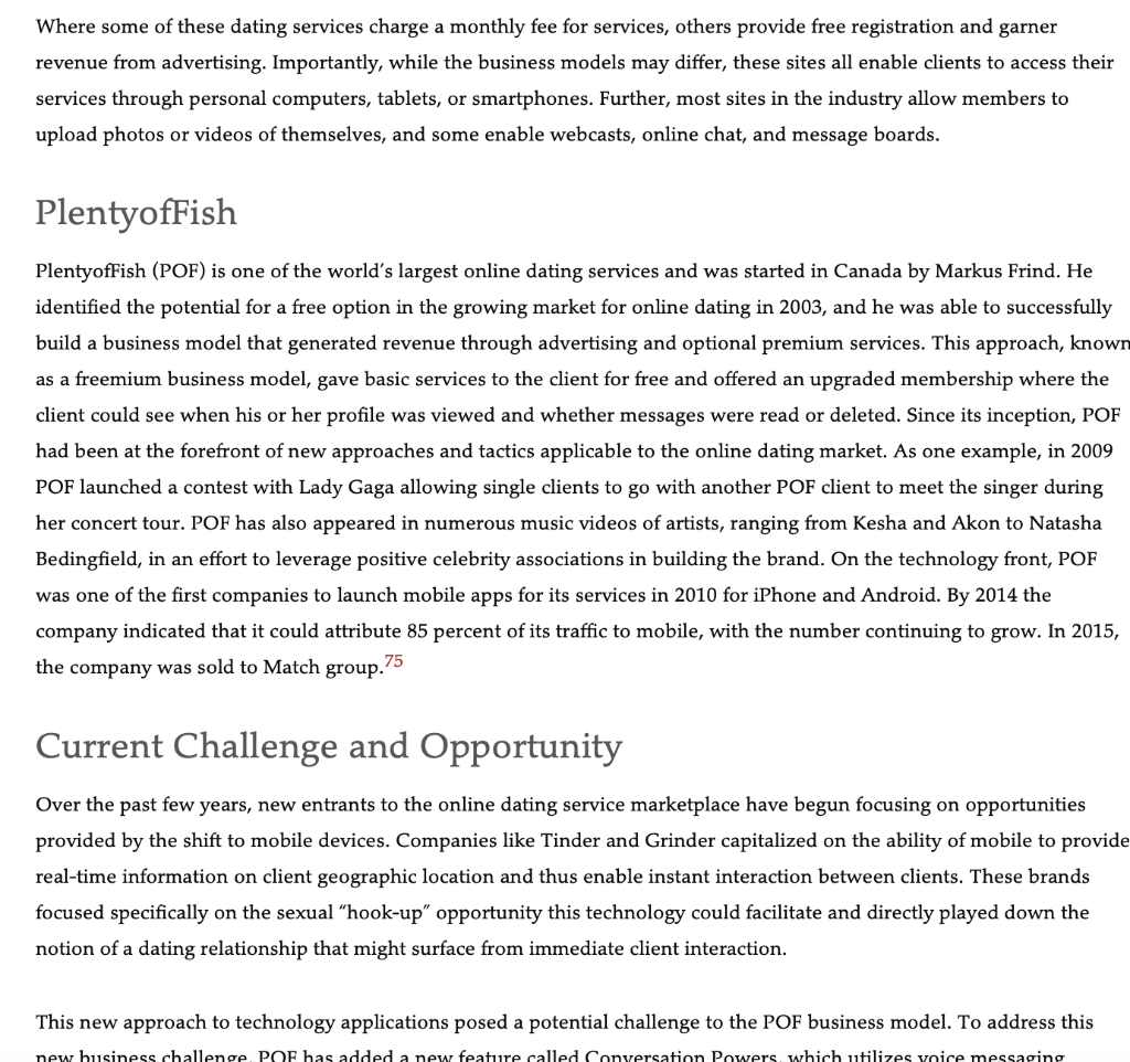 How can an online dating service consider the