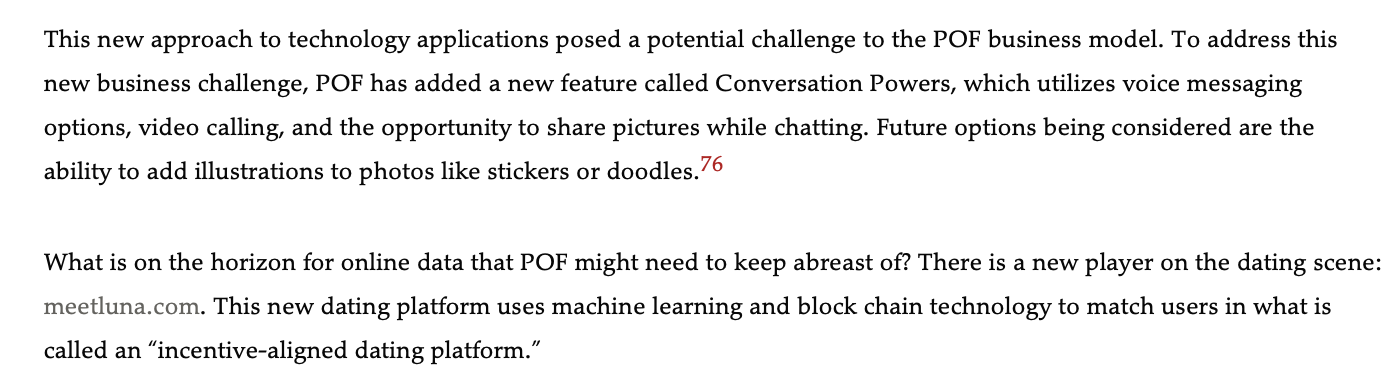 How can an online dating service consider the