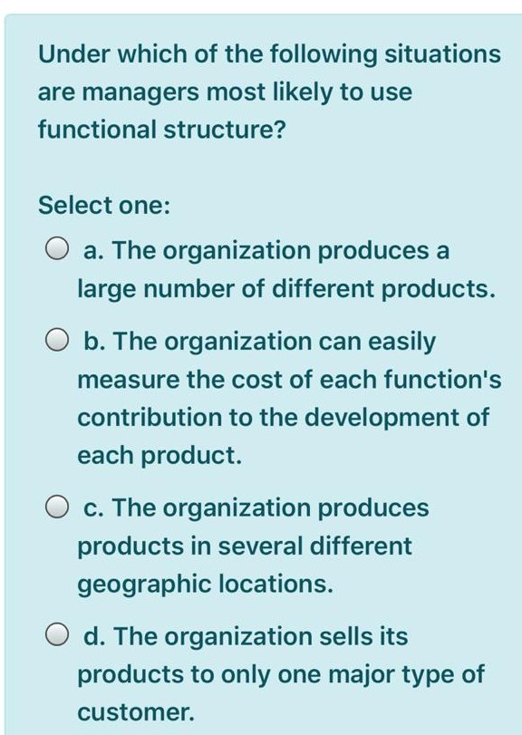 A market structure organizes people according