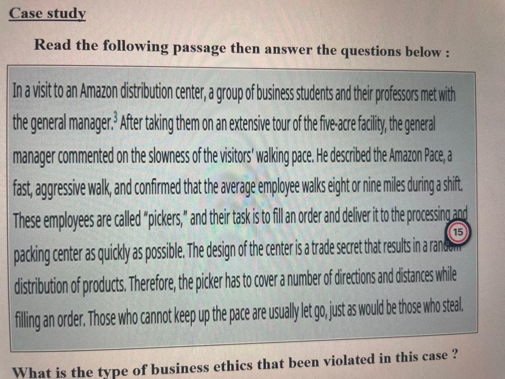 What is the type of business ethics that been