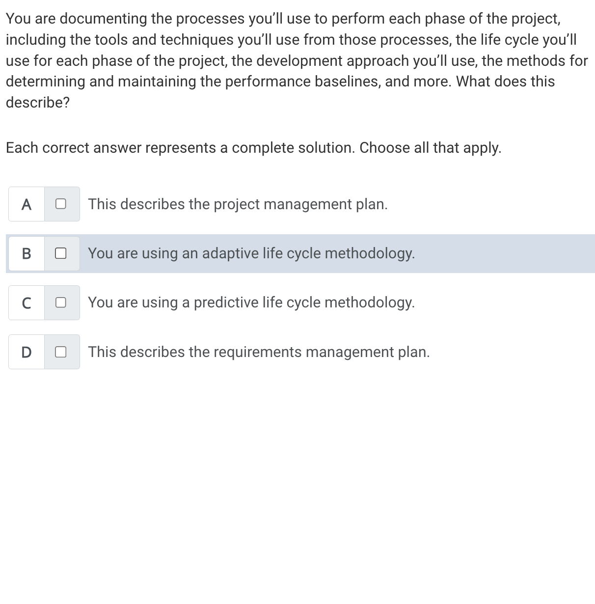 You are documenting the processes you'll use to