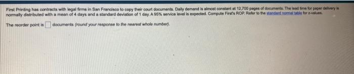 First Printing has contracts with legai firms in