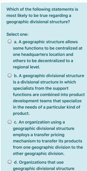 Which of the following statements is most likely