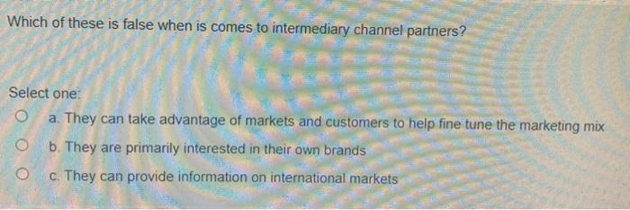 Which of these is false when is comes to