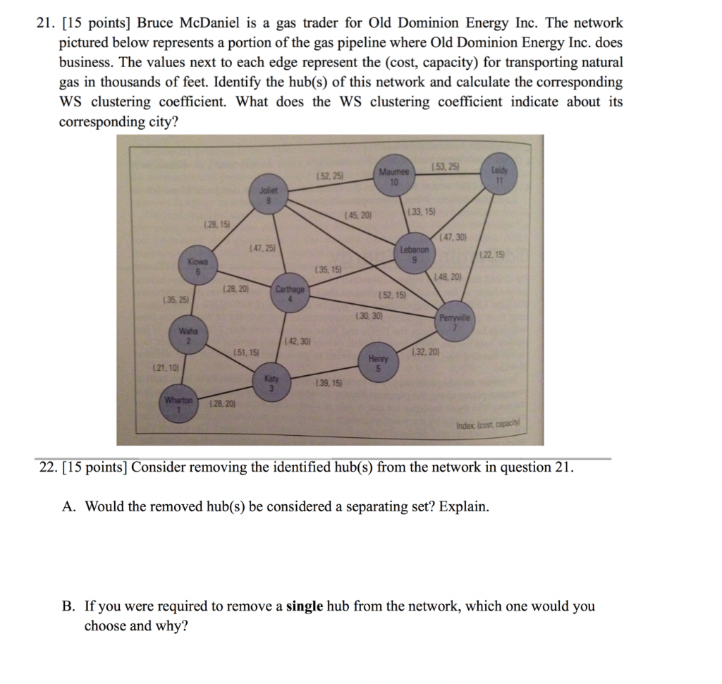 Just question 21 21. [15 points] Bruce McDaniel