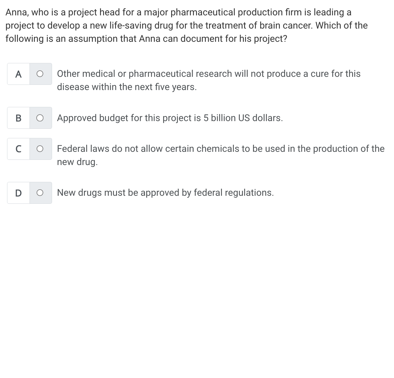 Anna, who is a project head for a major