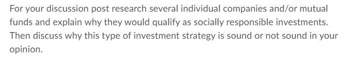 Please answer discussion post 1-2 paragraphs. For