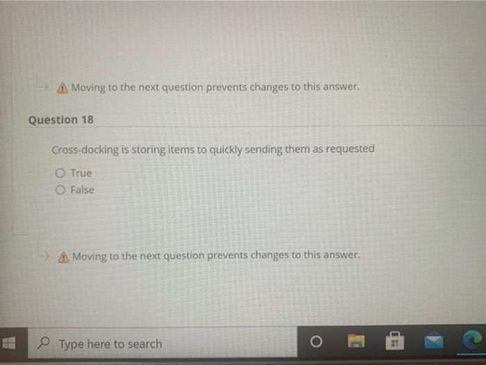 Moving to the next question prevents changes to