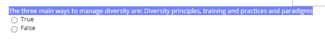 The three main ways to manage diversity are: