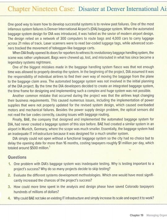 Read: Case Study - Disaster at Denver