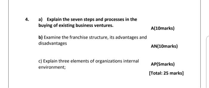 4. a) Explain the seven steps and processes in