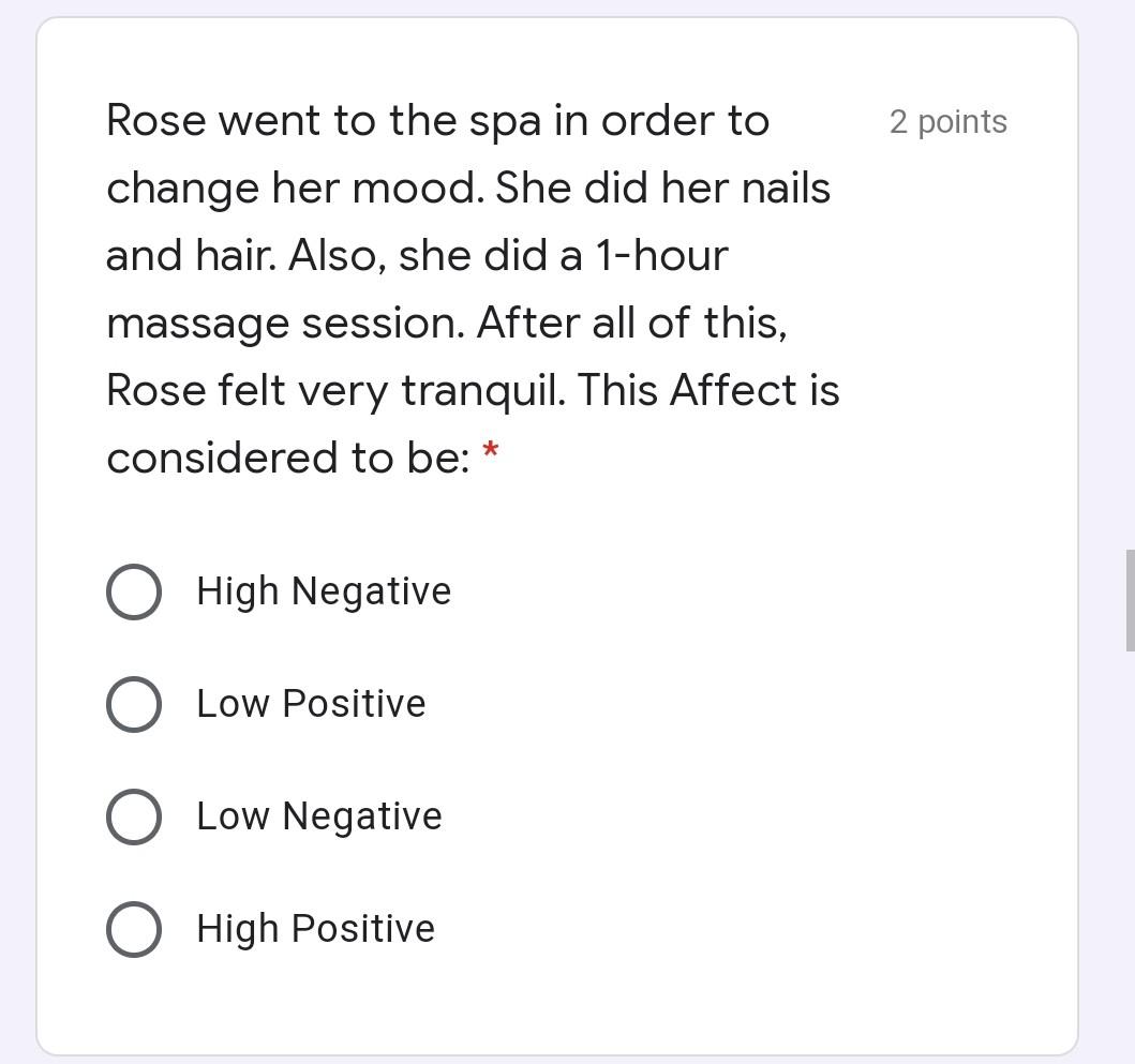 2 points Rose went to the spa in order to change