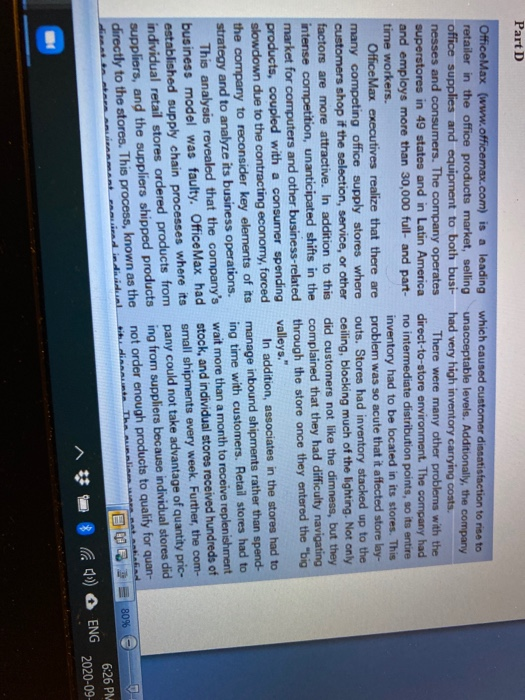 Part D Office Max (www.officemax.com) is a