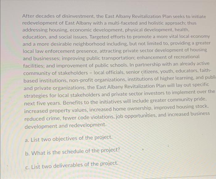 After decades of disinvestment, the East Albany